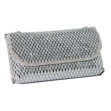 Imagem de Bolsa de festa elegante bolsa de ombro único bolsa clutch textura premium bolsa de ombro elegante bolsa tiracolo, Prata