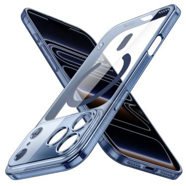 Imagem de JETech Capa Magnética Fina para iPhone 17 Pro 6,3 Polegadas Compatível com MagSafe, Proteção Total da Lente da Câmera, Case Protetora Minimalista Transparente Leve Ultrafina (Azul-intenso)