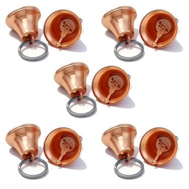 Imagem de Sinos de Natal para cães grandes, coleira alta, rastreador de animais de estimação, prevenção de perda de animais de estimação, metal feito à mão (ouro)