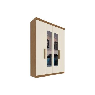 Imagem de Guarda Roupa 4 Portas (2 C/ Espelho) E 2 Gavetas Ph 1714 Carvalho Vermontt/off White - Herval