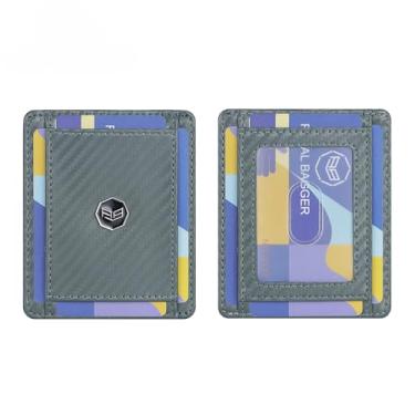 Imagem de Royal Bagger - 1 porta-cartão de fibra de carbono com bloqueio de RFID para homens, carteira minimalista fina, mini bolsa de viagem leve 3230, Verde militar, Leve