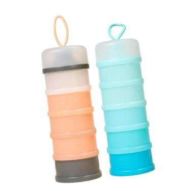 Imagem de IEUDNS 2 recipientes multiuso para proteína em pó, 5 recipientes empilháveis ​​para fórmulas infantis, ideais para exercícios, esportes, academia e casa.