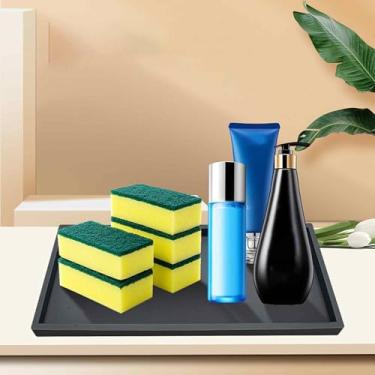 Imagem de Bandeja de armazenamento de silicone para cozinha, banheiro, cosméticos, placa organizadora antiderrapante com divisórias, bandeja de classificação de gel de sílica para penteadeira de bancada