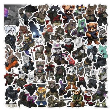 Imagem de Adesivos Tacticals Teddys, vinil impermeável, anime, 50 unidades/lote