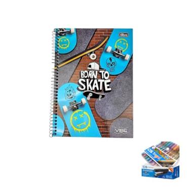 Imagem de Kit Caderno Universitário Tilibra Capa Dura 20 Matérias + Caneta Trigel Metálica 10 Cores + Grampeador Metallic C-15