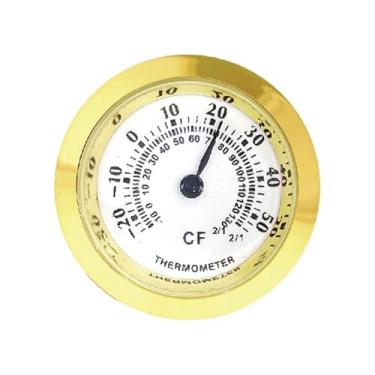 Imagem de Ioensy Termômetro mecânico com números grandes, medidor de temperatura analógico decorativo para geladeira, estufa, sala de estar e pátio, Ouro 27mm