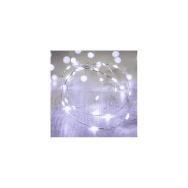 Imagem de Varal de LED Decorativo, 10 Metros, 100 LEDs, Colorido, Fio Transparente, Pilha, 6W, Luzes de Fada para Festas e Eventos