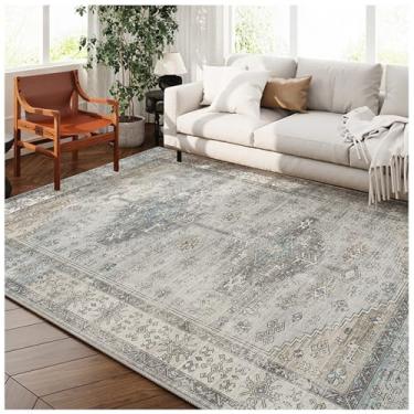 Imagem de SPXMQSS Tapetes laváveis à máquina, resistentes à sujeira, tapetes grandes para quarto, tapete antiderrapante para sofá, mesa de café, para sala de estar, quarto, sala de jantar, escritório, 200 x 250