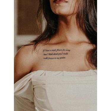 Imagem de Suco de ervas semipermanente frase emocional motivacional minimalista tatuagem de longa duração ombro braço abdome costas corpo tatuagem adesivo 1 peça