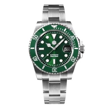 Imagem de San Martin Relógio masculino SN0017G-D, 40 mm, 20 bar, relógio de pulso PT5000, automático, mecânico, luxuoso, mergulho à prova d'água, Verde/PT5000