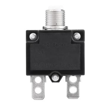 Imagem de Reset interruptor térmico protetor de sobrecarga disjuntor para gerador design compacto para uso automotivo e industrial plástico preto DC 50V (15A)