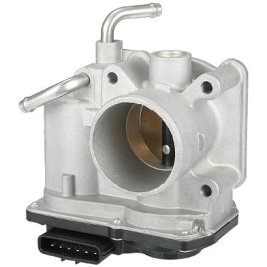 Imagem de VekAuto Conjunto do corpo do acelerador compatível com Toyota Yaris 1.5L L4 - Gas 2007-2018, liga de alumínio de 46 mm tom prateado atuador do corpo do acelerador do motor