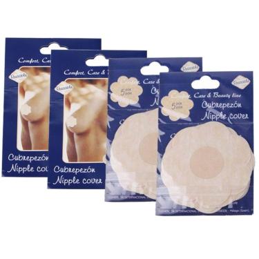 Imagem de Protetor Mamilo Adesivo Tapa Bico Aureola Kit 5 Pares Adesivo