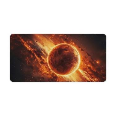 Imagem de FoRes Céu estrelado universo sistema solar tapetes de mouse grandes para jogos base de borracha antiderrapante tapete de mesa laptop acessórios de computador suprimentos bloco de escrita para