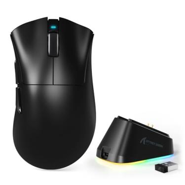 Imagem de MAMBASNAKE Attack Shark V3 PRO 62g Superlight Mouse para jogos sem fio, base de carregamento magnético RGB, BK52820 Tri-Mode BT/2.4G mouse sem fio/com fio, 25000DPI, 500mAh, 5 botões programáveis para