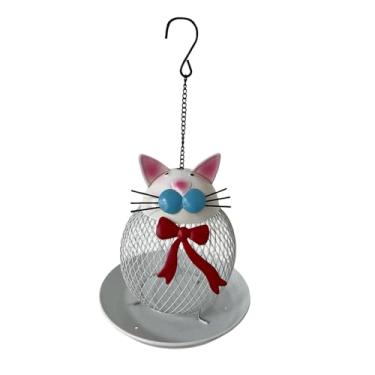 Imagem de Fenteer Alimentador de pássaros silvestres para flores com gancho, dispensador de ração e bandeja para alimentação, ideal para pátios, jardins e áreas