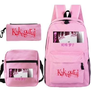 Imagem de Conjunto de mochilas escolares: mochila de anime Kakeguruis com bolsa 