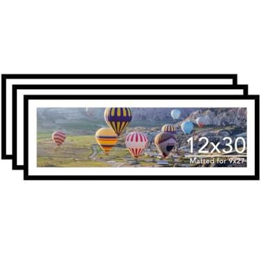 Imagem de JCJMY Porta-retrato 30 x 76 cm com 23 x 69 cm, conjunto de 3 unidades, 21 x 68 cm com tapete ou 30 x 76 cm sem tapete, moldura grande para pôster de 30 x 30 com acrílico, pacote com 3, preto