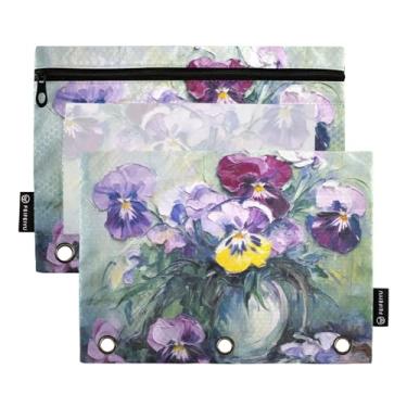 Imagem de Wassud Pacote com 2 pastas de fichário de vaso branco, pastas de bolso com 3 furos, pasta organizadora de fichários para casa, escritório