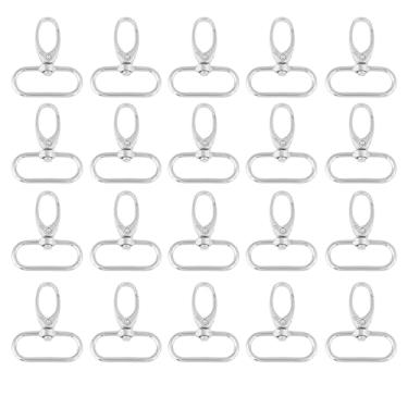 Imagem de Clipes de gatilho giratórios de liga de zinco, 20 peças, ganchos duráveis ​​para chaveiro, garrafas, tendas, cordas, acessórios diy, prata 20mm 25mm 32mm 38mm (32mm)