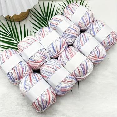 Imagem de 1 peça de lã de seda tingida gradiente colorido e fio de mistura de caxemira adequado para tricô, suéteres de crochê, cachecóis, chapéus, vários buquês de bonecas faça você mesmo, etc. Várias cores