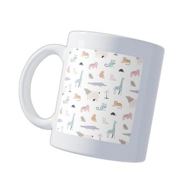 Imagem de Caneca Xícara de Café Porcelana 300ml Com Desenho Escandinavo Infantil
