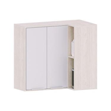 Imagem de Armário Aéreo de Canto Reto 95cm 2 Portas Art Luciane Móveis, Pátina C