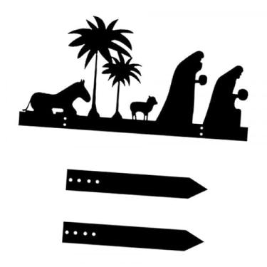 Imagem de Fxzqgnh Silhueta de Presépio, Placa de Jardim, Ornamento, Presente, Fácil de Instalar, Decoração Natalina para O Caminho Do Jardim, Style C, Tamanho real