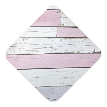 Imagem de Burbuja Toalha de banho de bebê de madeira rosa branca - Toalha com capuz de musselina macia e absorvente para recém-nascidos e bebês, 89 x 89 cm
