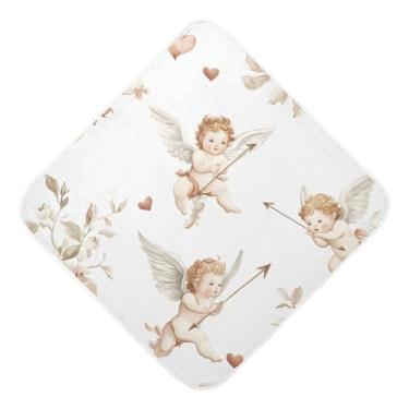 Imagem de STAYTOP Toalhas de bebê com capuz de musselina Love Cupid, toalha de banho super macia, toalhas de banho absorventes para banho recém-nascido unissex 89 x 89 cm