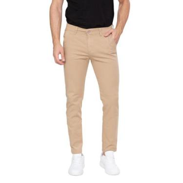 Imagem de Calças Esporte Fino Social Sarja Slim Masculina Com Elastano - 4 Azes,
