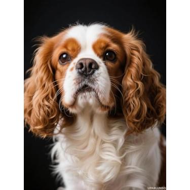 Imagem de UPABLUNSO Cavalier King Charles Spaniel Dog Diamond Art Kits DIY Stitch Diamond Painting 5D Full Round Drill Gem Art Paint por Diamonds para iniciantes decoração de sala de estar em casa 30 x 40 cm
