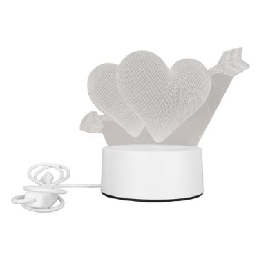 Imagem de SIWOTED Lâmpada de visualização 3D Luz quente e suave Luz noturna 3D Mudança automática gradual Luzes alimentadas por USB para bares de quartos (Flecha através do coração)