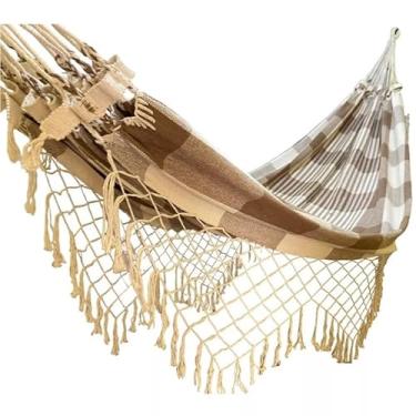 Imagem de Rede de Dormir e Descanso Casal Artesanal Confortável Tradicional(Caramelo Listrada)