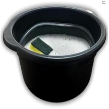 Imagem de Bacia, para uso domestico, lavagem, profunda, preta, duravel, multiuso, grande, e resistente.