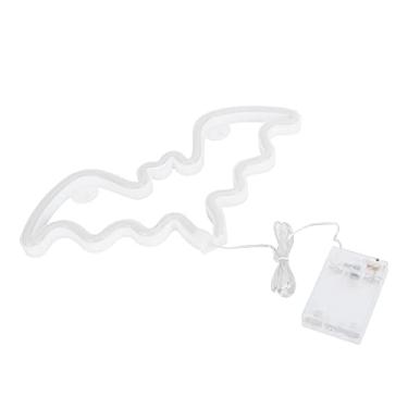 Imagem de Cryfokt Luz de Néon Em Forma de Morcego LED para Decorações de Festas de Fim de Ano, Lâmpada de Néon de Parede Fácil de Usar para Decoração de Casamento, 11,8x5,9x0,7in (Azul)