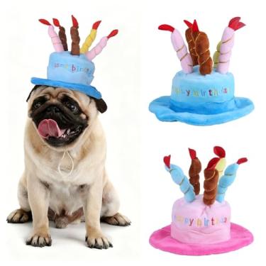 Imagem de Chapéu com 5 velas coloridas para decoração de festa, acessório personalizado (tamanho único) (azul)