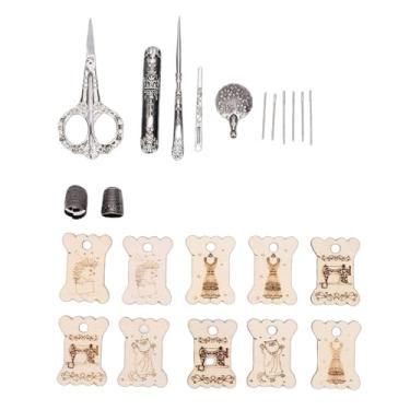 Imagem de Fockety Conjunto de Ferramentas de Costura, Tesoura de Bordado com Gravuras Europeias, Agulhas Aço Inoxidável para Costura à Mão, Tricô, Quilting e Ponto Cruz com Estojo Armazenamento