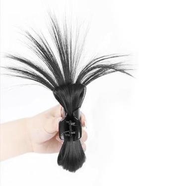 Imagem de Peruca macia natural e bagunçada – Peruca feminina fácil de usar, fibra sintética resistente a altas temperaturas, preta, perfeita para o estilo diário