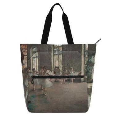 Imagem de Edgar Degas Estampas Balé Dançarinas Bolsas de Trabalho para Mulheres Sacola de Lona Praia, Escola, Bolsas Diárias, Presente para Amantes de Livros