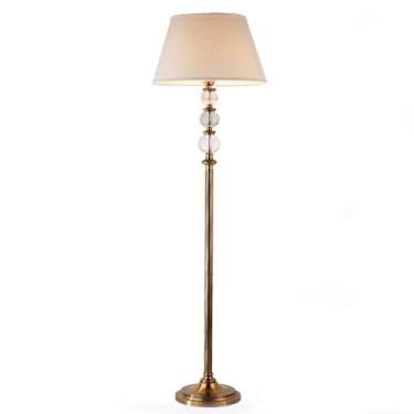 Imagem de Abajur de chão com cúpula de tecido, luminária de chão de metal polido, luminária vertical decorativa moderna, luminária de chão clássica para leitura em ambientes internos, luminária alta q