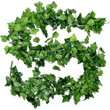 Imagem de Bairdish 5 peças de plantas falsas, vinhas artificiais, decoração de folhas de uva artificiais para casa, casa de fazenda, dormitório, parede, casamento, festa de Natal, fotografia de palco, decoração