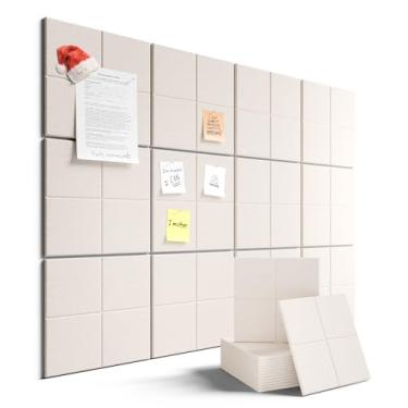 Imagem de Fluxynara Quadro de avisos grande de feltro 122 cm x 91 cm Alternativa para quadro de cortiça - pacote com 12 com 70 abas adesivas removíveis seguras, quadros de cortiça para paredes, quadro de