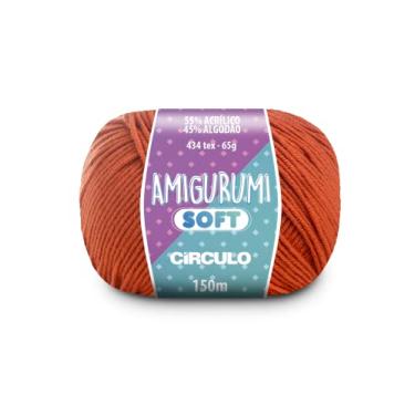 Imagem de Fio Amigurumi Soft Círculo 150m Acrílico Algodão Macio Crochê Tricô Artesanato Versátil (4140 - TIJOLO)