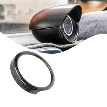 Imagem de FINMOKAL Capa de anel de acabamento de tacômetro de painel de fibra de carbono compatível com Fiat 500 Abarth 595 2012-2023 (serve apenas para RHD, preto)