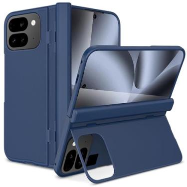 Imagem de NINKI Capa dobrável para Google Pixel 10 Pro com suporte invisível e capa de dobradiça, protetor de tela embutido, suporte oculto, capa protetora para celular para Pixel 10 Pro Fold com suporte, azul