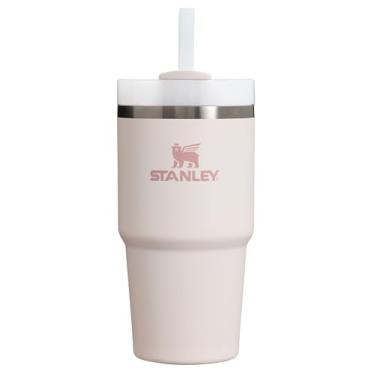 Imagem de Stanley Copo Quencher H2.0 FlowState de aço inoxidável isolado a vácuo com tampa e canudo para água, chá gelado ou café, smoothie e mais, quartzo rosa 2.0, 590 ml