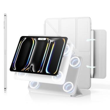 Imagem de Capa para iPad de 10,9 polegadas (10ª geração), capa para iPad, suporte de 5 vias, suporte completo para lápis 2, capa magnética rebote, branca