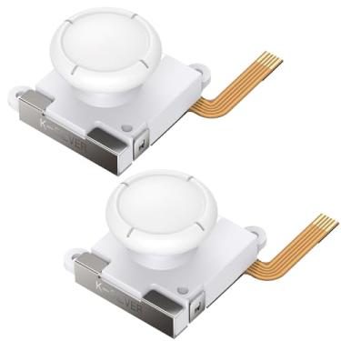 Imagem de BRONAL TMR Hall Effect Joystick Compatible with Joycon [No Drifting] Replacement Analog Thumb for Switch JoyCon, OLED & Lite Right/Left Stick (2pcs Single)-White