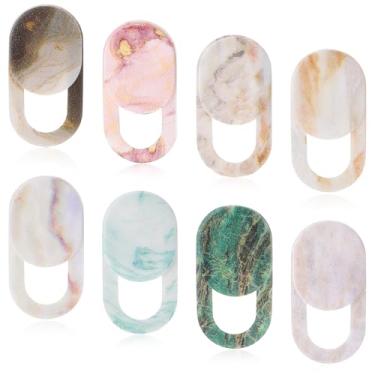 Imagem de DOPENSPI 8 peças de capa de webcam, capa de câmera colorida e mármore para laptop slide capa de câmera de telefone de computador protetor de privacidade para proteger sua privacidade visual